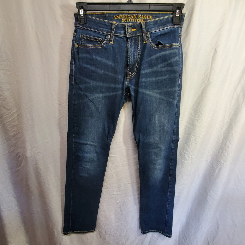 American Eagle Outfitters Extreme Flex Slim Jeans Dark Wash 28x30 Blue Denim